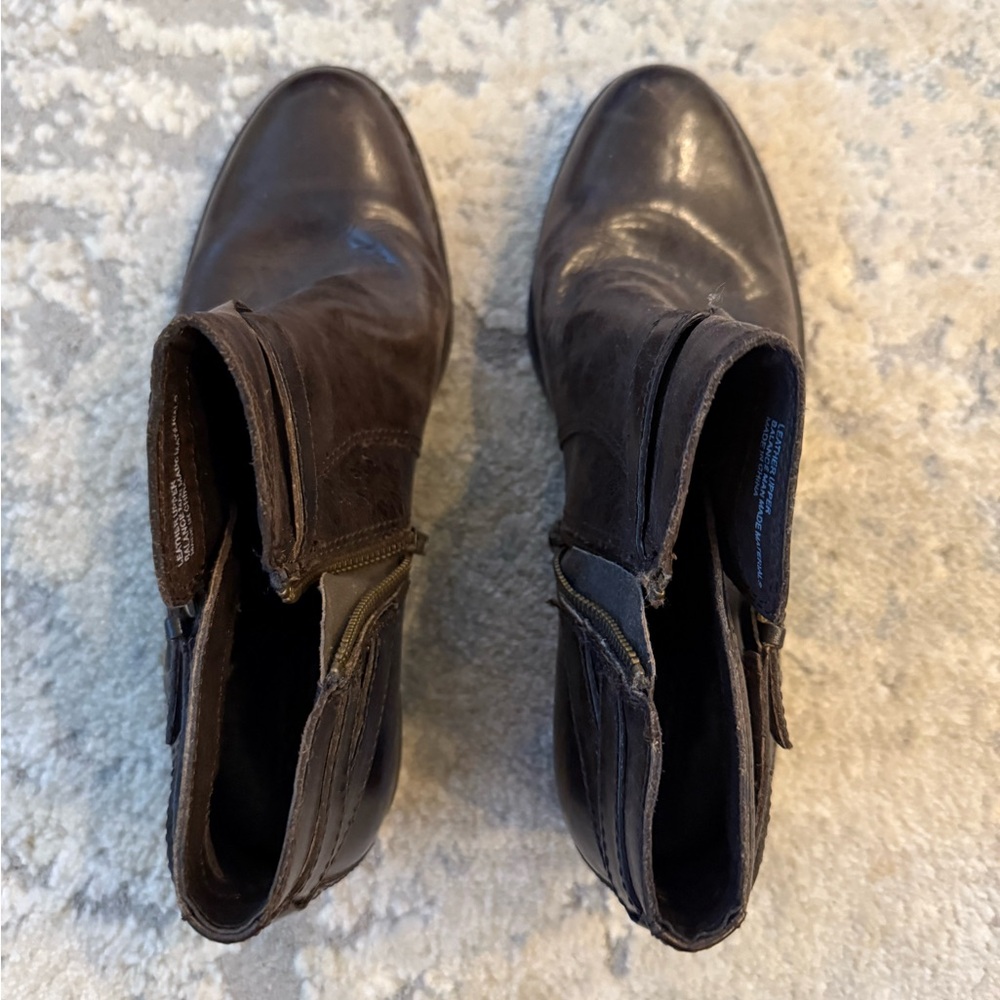 Born Dark Brown Leather Ankle Booties